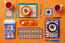Melamine Placemat Coaster Set in Oranges Print
