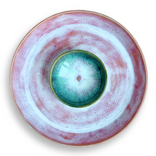 Pink glazed gyoza plate