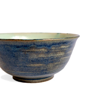 Brown blue glazed ramen bowl