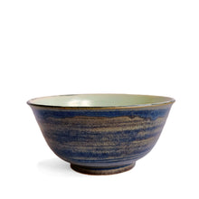 Brown blue glazed ramen bowl