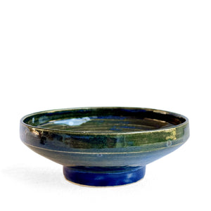 Blue green crystal glazed small dish