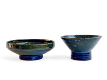 Blue green crystal glazed small dish