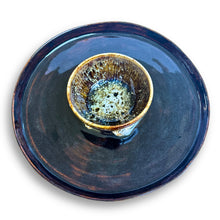 Brown glazed gyoza plate