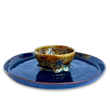 Brown glazed gyoza plate