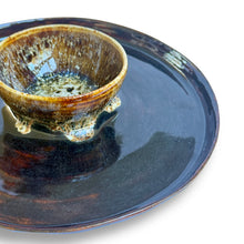 Brown glazed gyoza plate