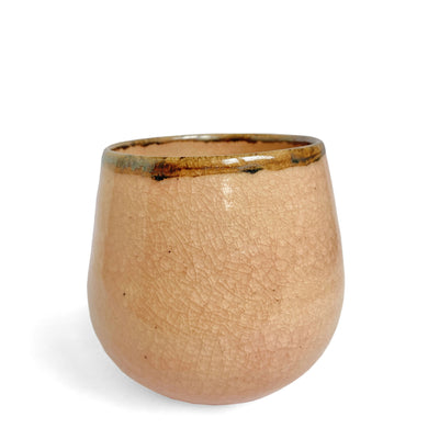 Pink crackle glazed vase