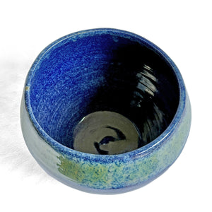 Deep blue glazed pot
