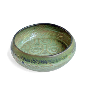 Green geometric pattern small bowl