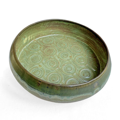 Green geometric pattern large bowl
