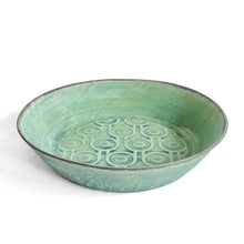 Nogime turquoise glazed geometric pattern bowl