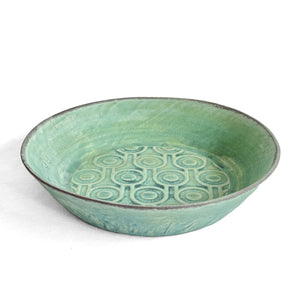 Nogime turquoise glazed geometric pattern bowl