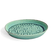 Nogime turquoise glazed geometric pattern plate