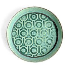 Nogime turquoise glazed geometric pattern plate