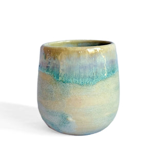 Light green turquoise glazed porcelain cup