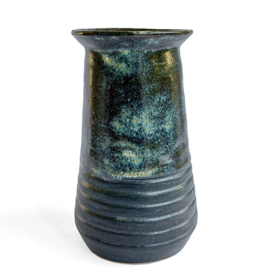 Brown black glazed tapered vase