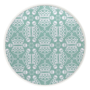 Melamine Round Placemat in Mint Green Jubilee Crown Orb Print