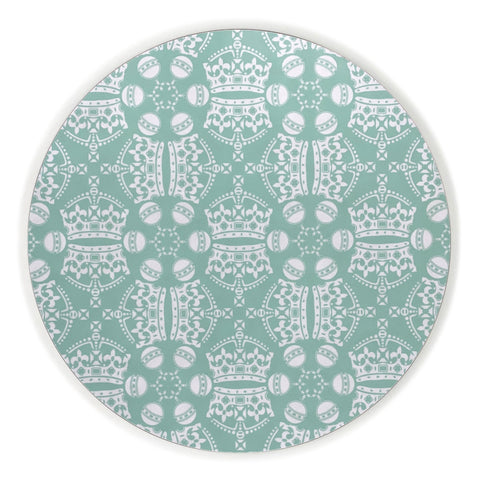 Melamine Round Placemat in Mint Green Jubilee Crown Orb Print
