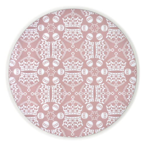Melamine Round Placemat in Pink Jubilee Crown Orb Print