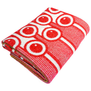 hokolo Lambswool Blanket in Red Currants Pattern