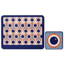 hokolo Melamine Placemat Coaster Set in Blueberries Print