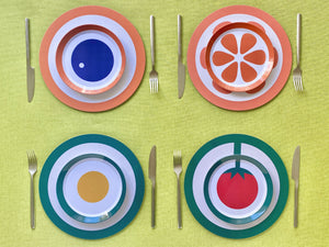 Melamine Round Placemat Set of 4 in English Breakfast Prints