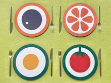 Melamine Round Placemat in Blue Blueberry Print