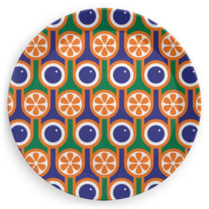 Plate in Blueberries Oranges Print
