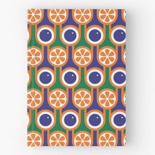 Hardback Notebook in Oranges Blueberries Print