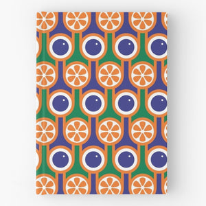 Hardback Notebook in Oranges Blueberries Print