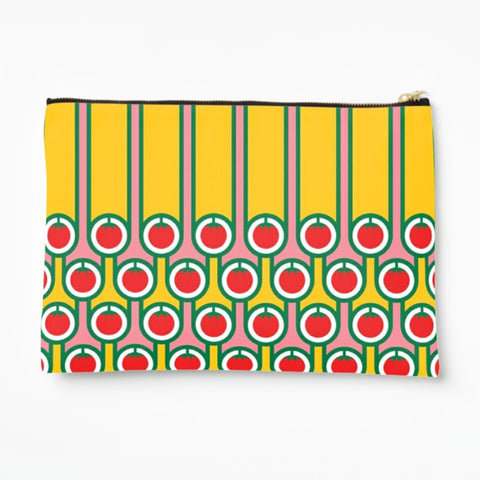 Zipper Pouch in Tomatoes Stripes Print