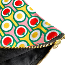 Zipper Pouch in Eggs Tomatoes Print