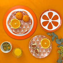 Plate in Orange Print
